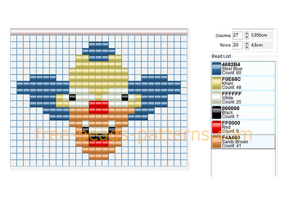 Krusty The Clown The Simpsons cartoons free perler beads fuse beads Hama Beads pixel art pattern