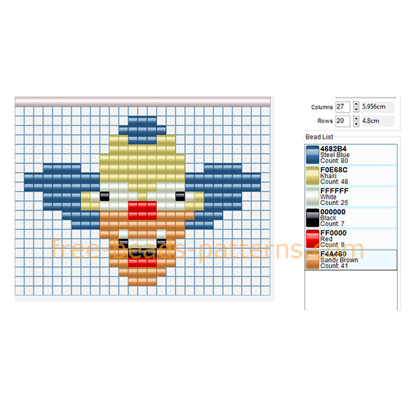 Krusty The Clown The Simpsons cartoons free perler beads fuse beads Hama Beads pixel art pattern