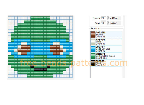 Leonardo blue Teenage Mutant Ninja Turtles Pyssla Hama Beads fuse beads pattern design