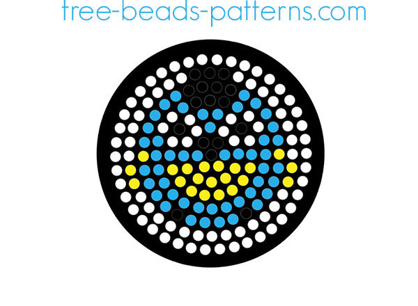 Light blue owl perler beads Hama Beads round pattern