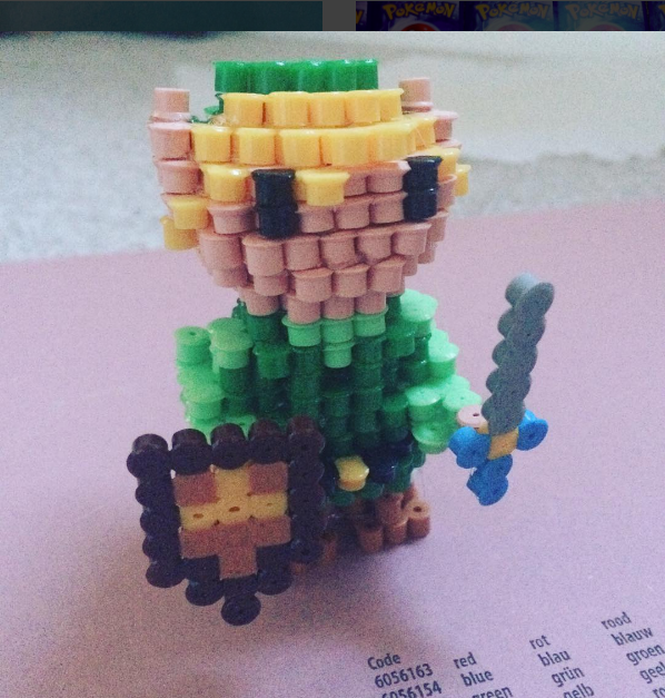 Link The Legend Of Zelda 3D perler beads melty beads by Instagram Fan hama_map_designs