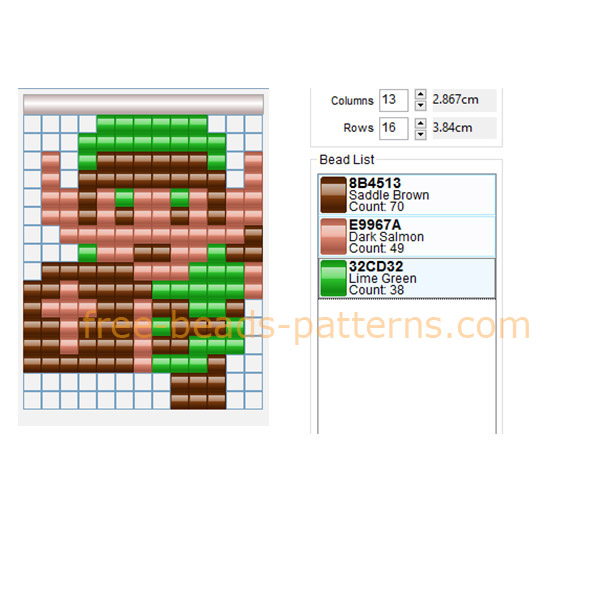 Link from The Legend Of Zelda free perler beads Hama Beads pattern