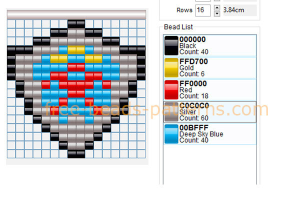 Link shield from The Legend Of Zelda videogame free fuse beads pattern