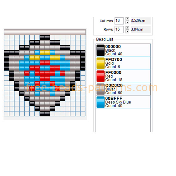 Link shield from The Legend Of Zelda videogame free fuse beads pattern