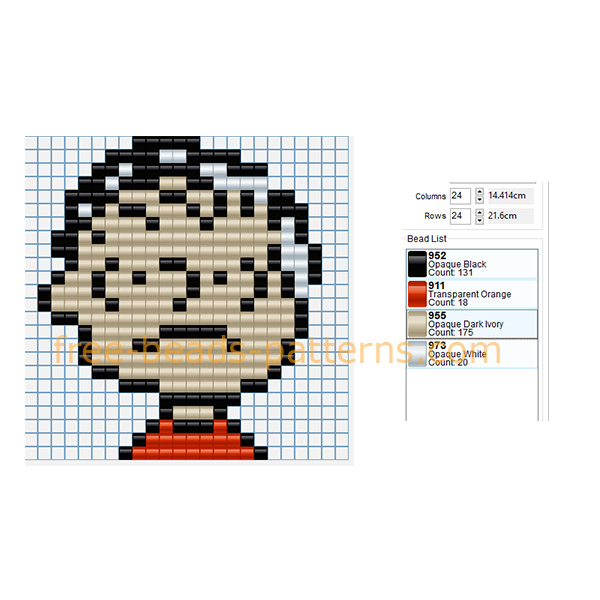 Linus Peanuts cartoons character free Hama Beads Pyssla design