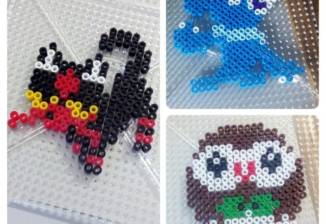 Litten Popplio and Rowlet perler hama works collage by Bill