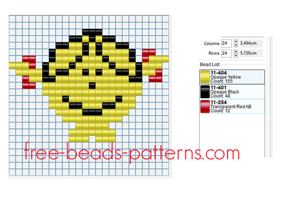 Little Miss Sunshine free Pyssla Hama Beads pattern for children 24 x 24