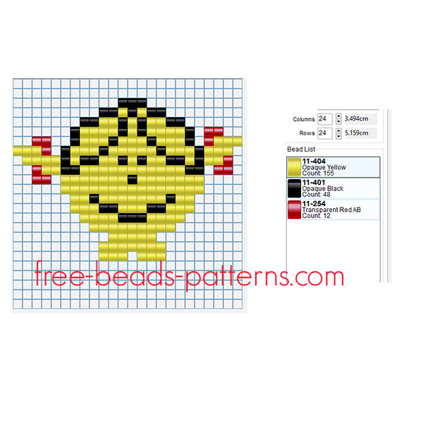 Little Miss Sunshine free Pyssla Hama Beads pattern for children 24 x 24