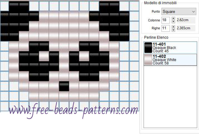 Little Panda free hama beads pattern 2 colors