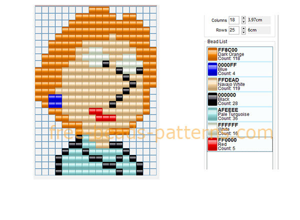 Lois from Family Guy cartoon Hama Beads perler beads pattern download