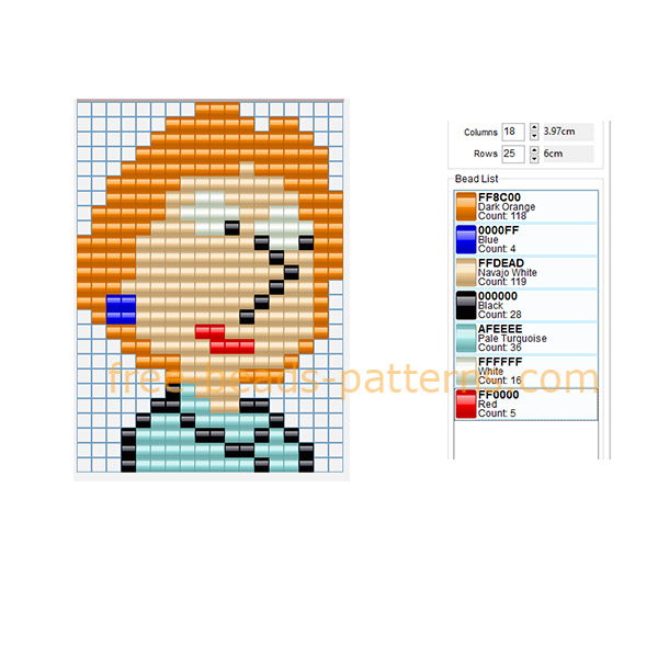 Lois from Family Guy cartoon Hama Beads perler beads pattern download