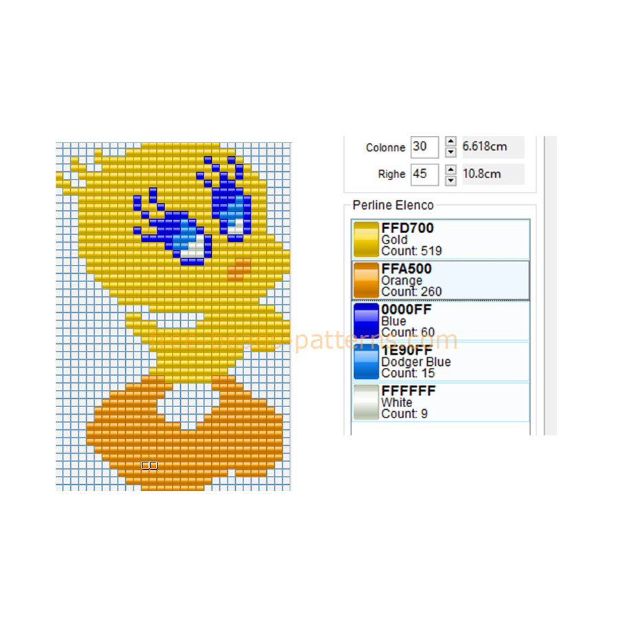 Looney Tunes Tweety Bird free perler beads Hama Beads pattern download