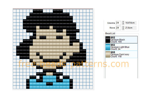 Lucy Peanuts character free perler beads Pyssla Hama Beads PlayBox pattern design