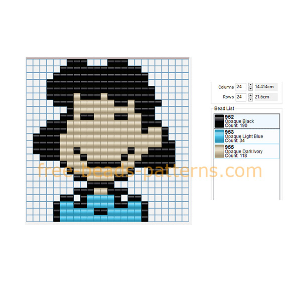 Lucy Peanuts character free perler beads Pyssla Hama Beads PlayBox pattern design