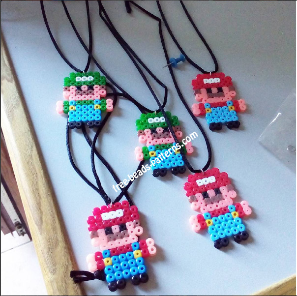 Luigi and Mario perler beads works pattern Author Instagram User tarawashere88