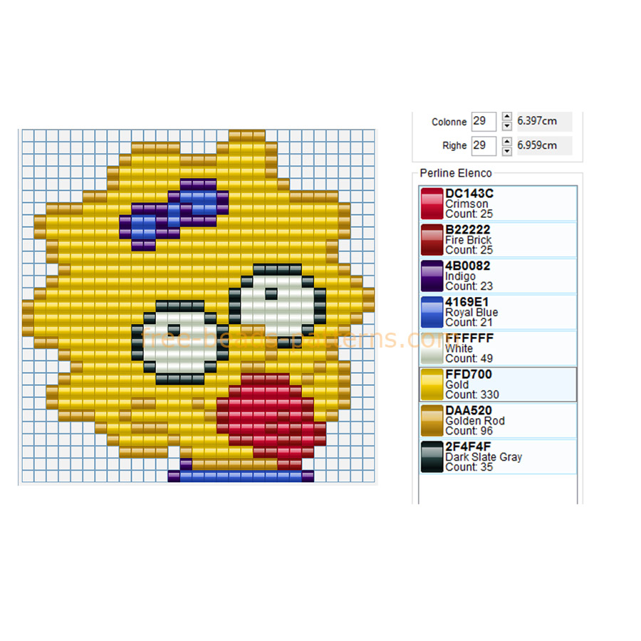 Maggie Simpson The Simpsons cartoon character baby toys idea perler beads Hama Beads Nabbi beads pattern