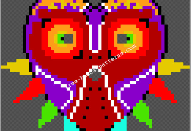 Majora’ s mask free perler beads hama beads wearable mask pattern