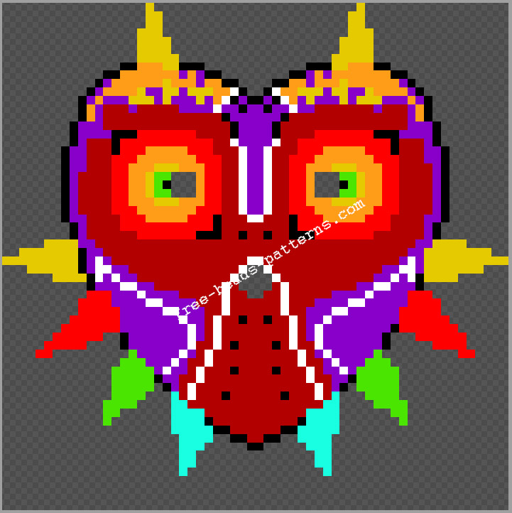 Majora’ s mask free perler beads hama beads wearable mask pattern