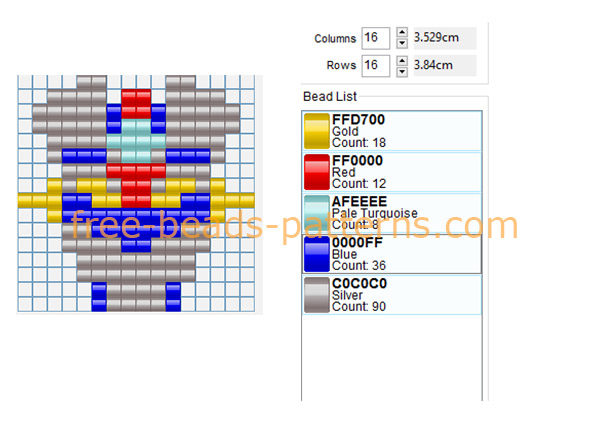 Manga anime Mazinger head free perler beads pattern pixel beads