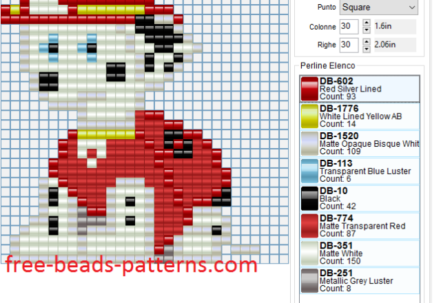 Marshall Paw Patrol free beads pattern 30x27 8 colors