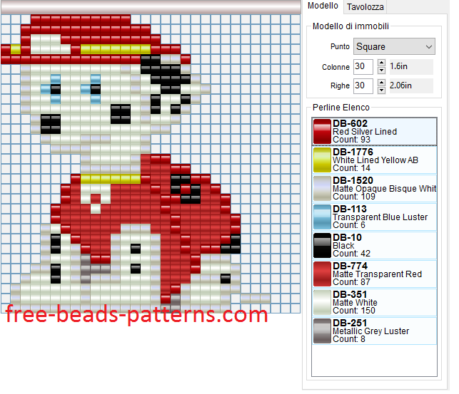 Marshall Paw Patrol free beads pattern 30x27 8 colors