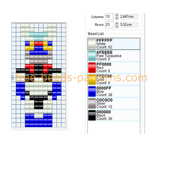 Mazinger manga anime cartoon free perler beads pattern download