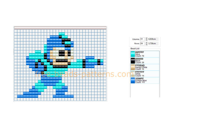 Mega Man 80s videogames free Hama Beads perler beads seed beads pattern size 29 x 22 beads 5 colors