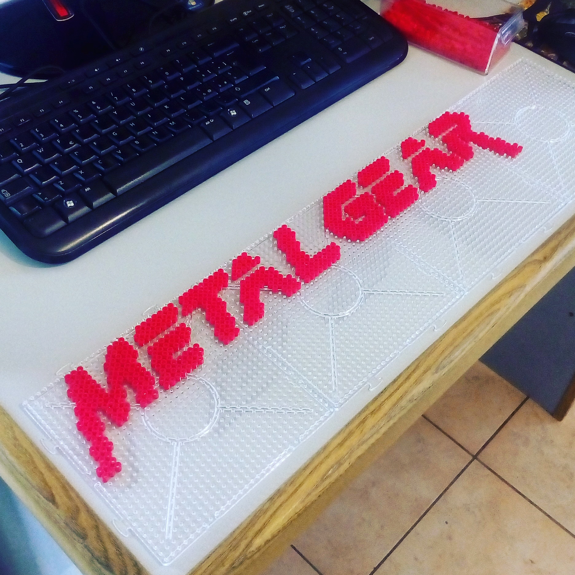 Metal Gear Solid 1 logo perler beads work photos Author Bill (1)