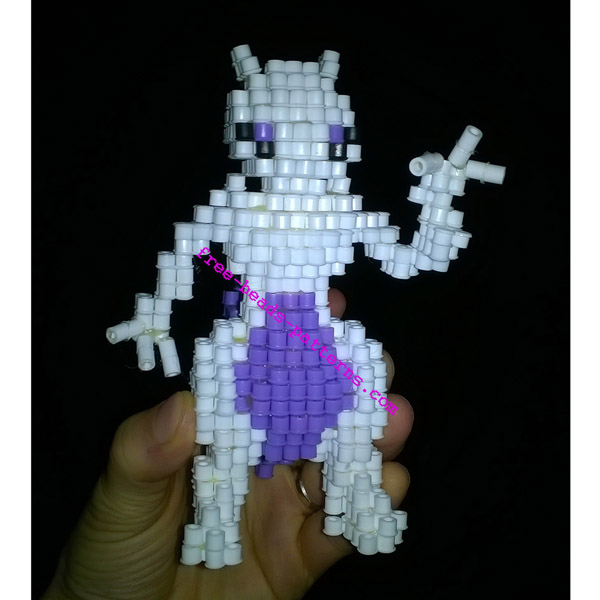 Mewtwo Pokemon 3D perler beads hama beads work photos (10)