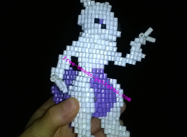 Mewtwo Pokemon 3D perler beads hama beads work photos (11)