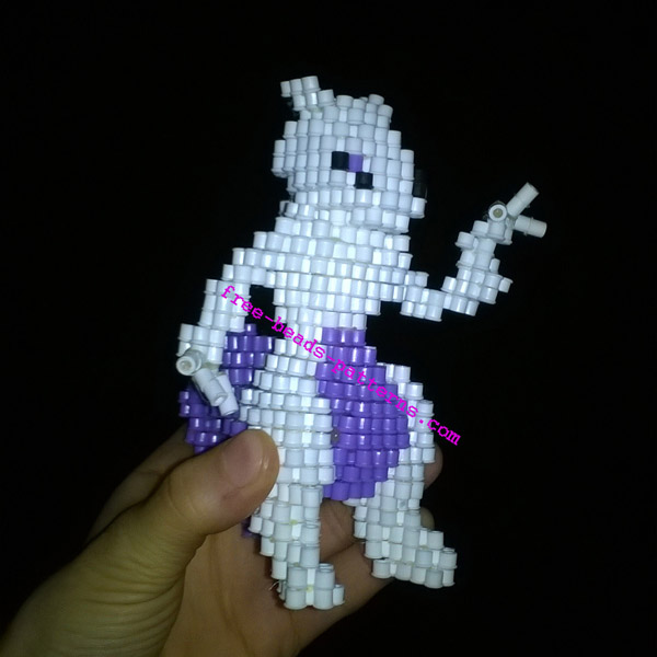 Mewtwo Pokemon 3D perler beads hama beads work photos (11)