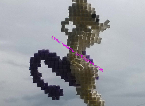 Mewtwo Pokemon 3D perler beads hama beads work photos (15)