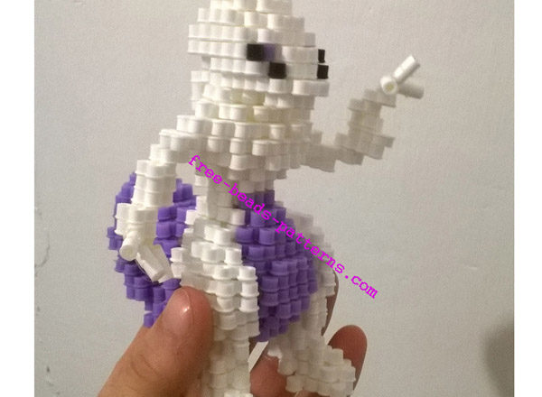 Mewtwo Pokemon 3D perler beads hama beads work photos (7)