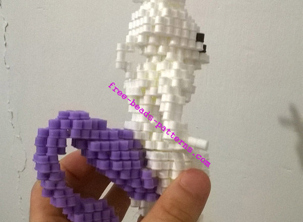 Mewtwo Pokemon 3D perler beads hama beads work photos (8)