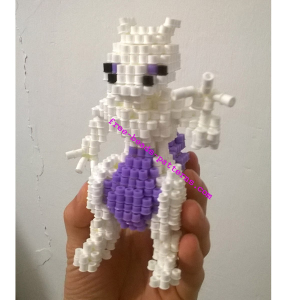 Mewtwo Pokemon 3D perler beads hama beads work photos (9)