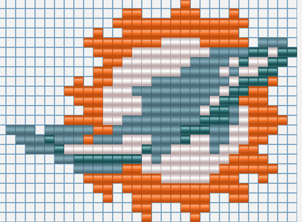 Miami Dolphins NFL team logo free perler beads pattern