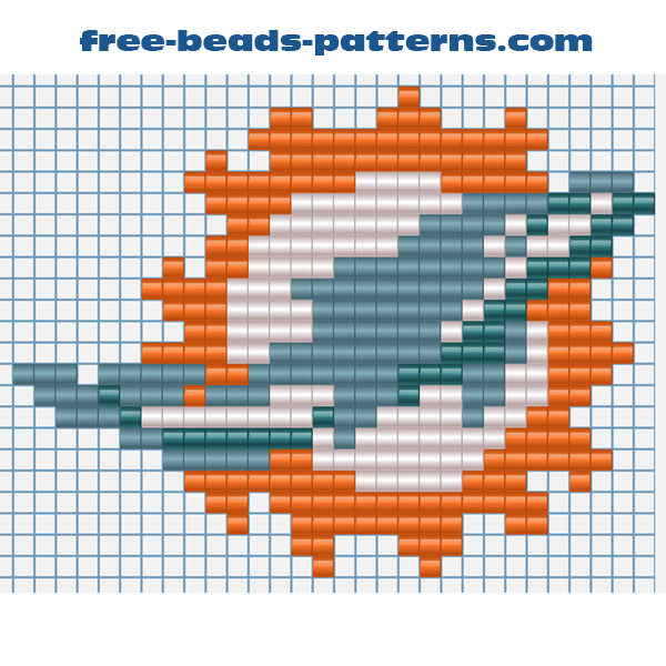 Miami Dolphins NFL team logo free perler beads pattern
