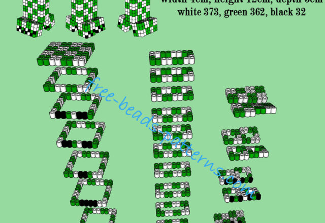 Minecraft Creeper 3D perler beads Hama Beads Pyssla pattern tutorial