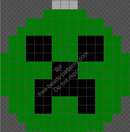 Minecraft Creeper Christmas Ball made with Hama Beads Perler free pattern