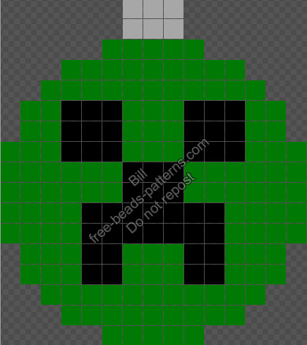 Minecraft Creeper Christmas Ball made with Hama Beads Perler free pattern