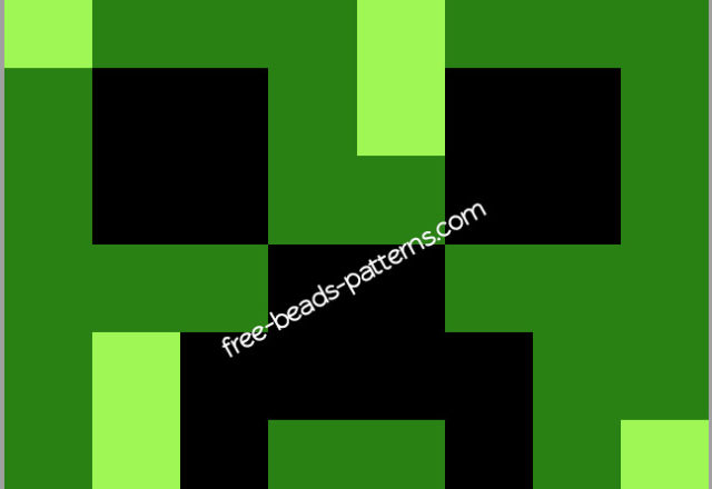 Minecraft Creeper free iron beads pattern 8 x 8