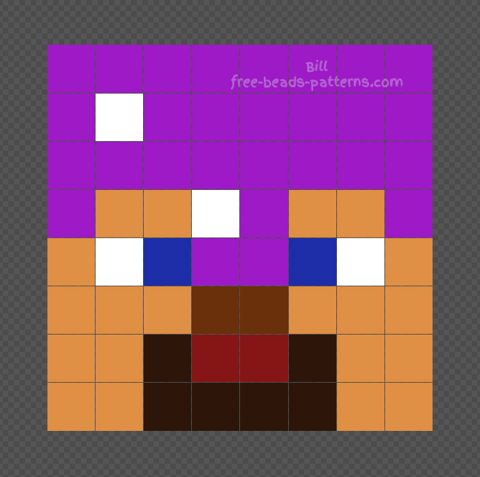 Minecraft Steve enchanted armor Hama Beads 8x8