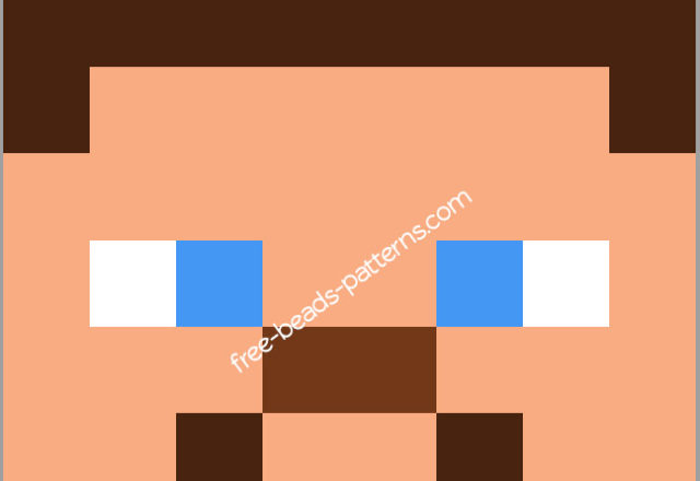 Minecraft Steve free beadsprite pattern 8 x 8