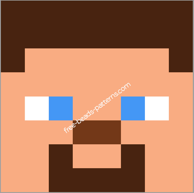 Minecraft Steve free beadsprite pattern 8 x 8