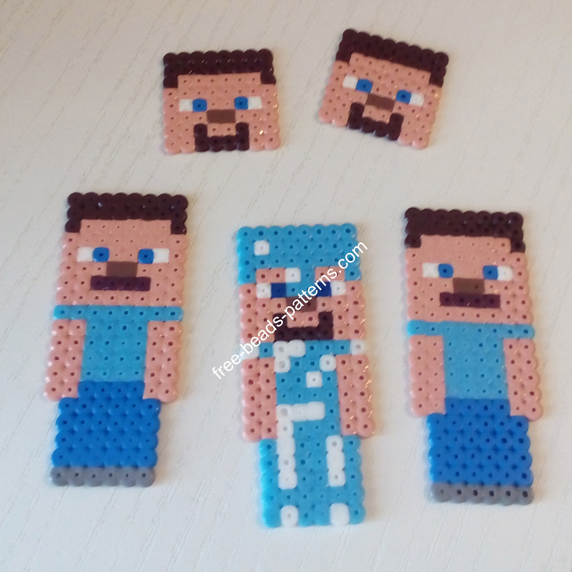 Minecraft Steve hama beads perler artkal work photo