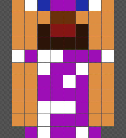Minecraft Steve with enchanted armor Perler Beads pixelart 8x19