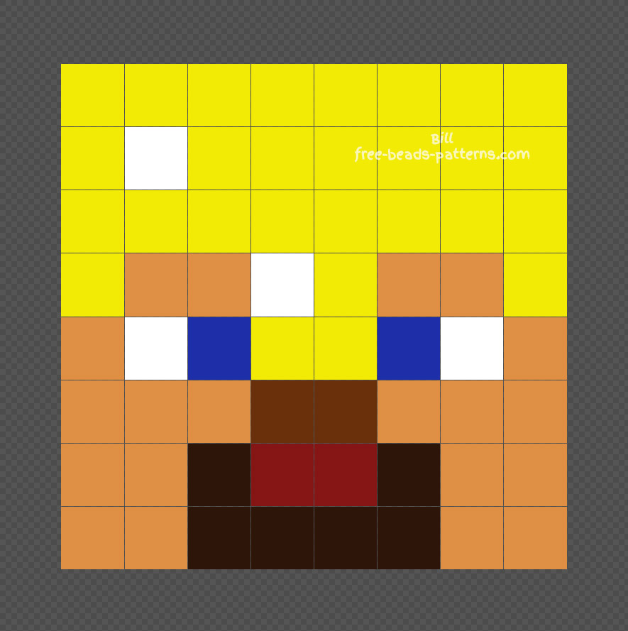 Minecraft Steve with gold armor Hama Beads Artkal Beads 8x8