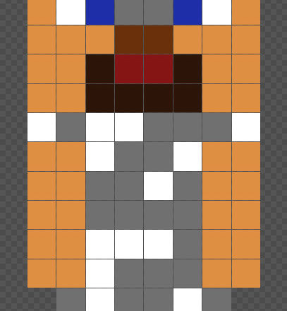 Minecraft Steve with iron armor Hama Beads free pattern 8x19