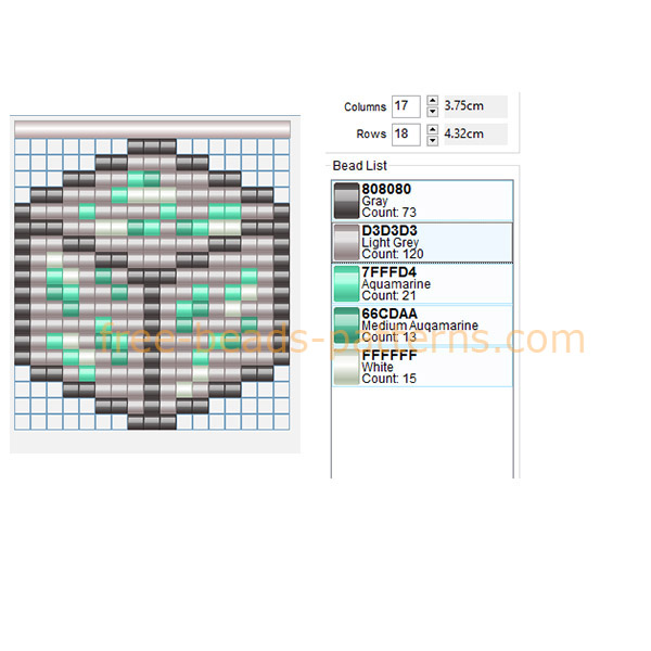 Minecraft diamond block free Hama Beads perler beads pattern made with software