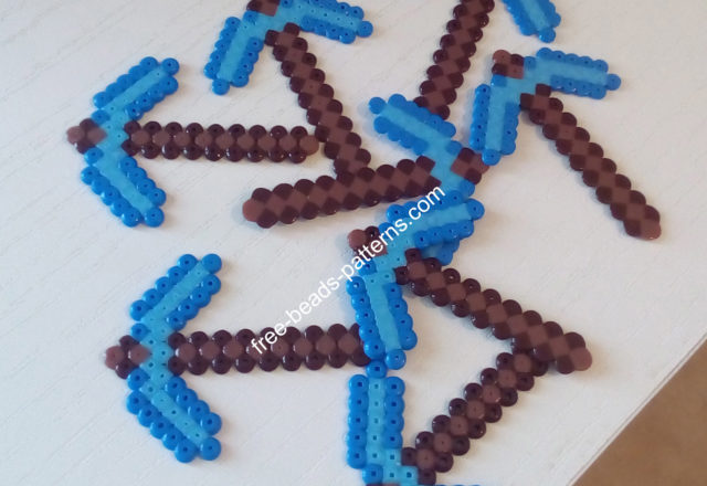 Minecraft diamond pickaxes hama beads perler artkal work photo